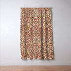 William Morris Vintage Snakeshead Red Madder Gold Pattern Window Curtain Gallery Image 3