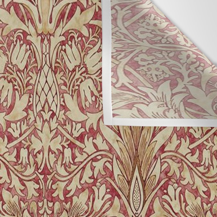 William Morris Vintage Snakeshead Red Madder Gold Pattern Wall Tapestry Gallery Image 3