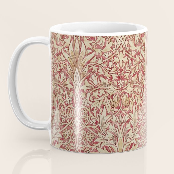 William Morris Vintage Snakeshead Red Madder Gold Pattern Coffee Mug Gallery Image 3