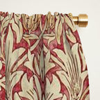 William Morris Vintage Snakeshead Red Madder Gold Pattern Window Curtain Gallery Image 2