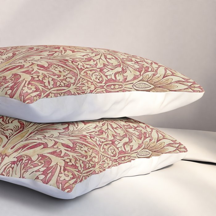 William Morris Vintage Snakeshead Red Madder Gold Pattern Pillow Sham Gallery Image 3