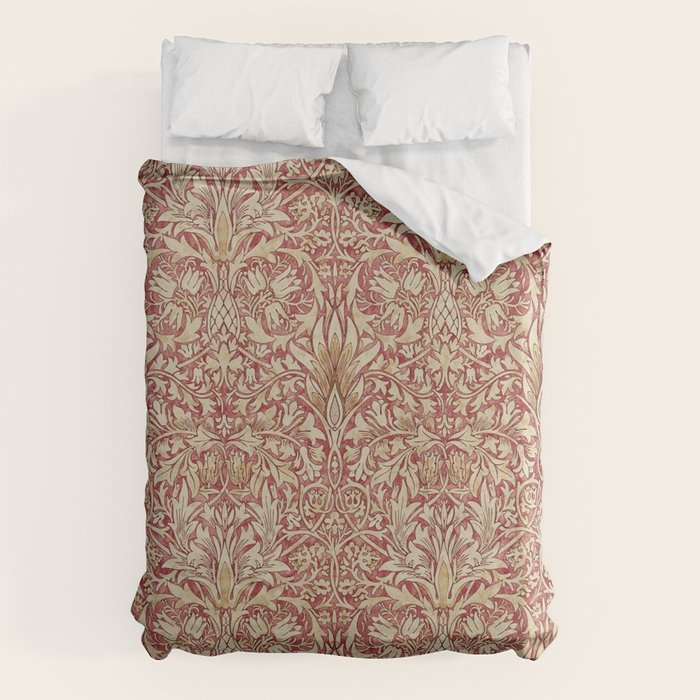 William Morris Vintage Snakeshead Red Madder Gold Pattern Duvet Cover Gallery Image 6