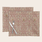 William Morris Vintage Snakeshead Red Madder Gold Pattern Placemat Gallery Image 1