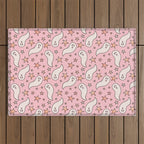 Pastel Ghost Print in Pink Outdoor Rug Gallery Image 1