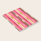 Eclectic Geo Chain Vertical Stripes Retro Contemporary Pattern in Pink Brown Moss Notebook Gallery Image 2