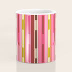 Eclectic Geo Chain Vertical Stripes Retro Contemporary Pattern in Pink Brown Moss Coffee Mug Gallery Image 4