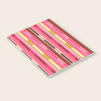 Eclectic Geo Chain Vertical Stripes Retro Contemporary Pattern in Pink Brown Moss Notebook Gallery Image 3