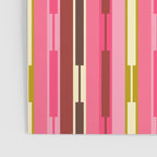 Eclectic Geo Chain Vertical Stripes Retro Contemporary Pattern in Pink Brown Moss Poster Gallery Image 3