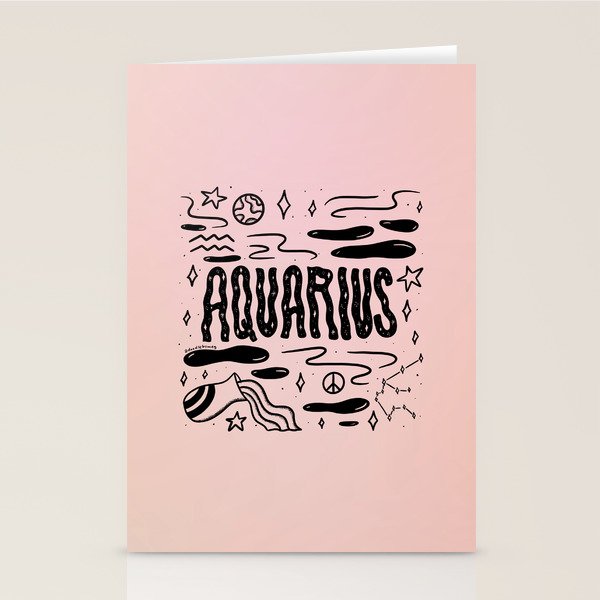 Celestial Aquarius Stationery Card Gallery Image 2