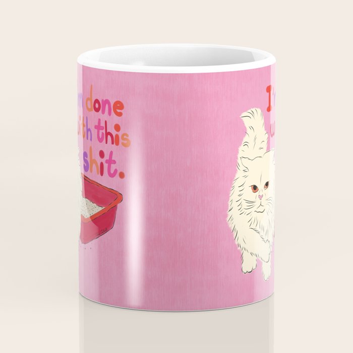 I'm Done With This Shit - Funny Cat Pun Coffee Mug Gallery Image 4