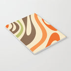 Wavy Loops Abstract Pattern in Retro Orange Brown Green Notebook Gallery Image 3