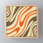 Wavy Loops Abstract Pattern in Retro Orange Brown Green Mini Art Print Gallery Image 1