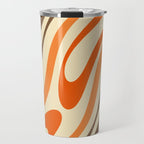 Wavy Loops Abstract Pattern in Retro Orange Brown Green Travel Mug Gallery Image 1