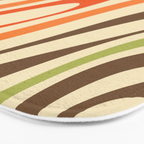 Wavy Loops Abstract Pattern in Retro Orange Brown Green Bath Mat Gallery Image 3