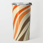 Wavy Loops Abstract Pattern in Retro Orange Brown Green Travel Mug Gallery Image 2