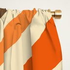 Wavy Loops Abstract Pattern in Retro Orange Brown Green Window Curtain Gallery Image 2