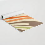 Wavy Loops Abstract Pattern in Retro Orange Brown Green Yoga Mat Gallery Image 2