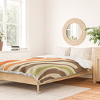 Wavy Loops Abstract Pattern in Retro Orange Brown Green Duvet Cover Gallery Image 2
