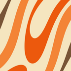Wavy Loops Abstract Pattern in Retro Orange Brown Green Coffee Mug Gallery Image 2