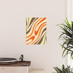 Wavy Loops Abstract Pattern in Retro Orange Brown Green Poster Gallery Image 2