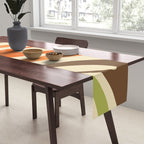 Wavy Loops Abstract Pattern in Retro Orange Brown Green Table Runner Gallery Image 2