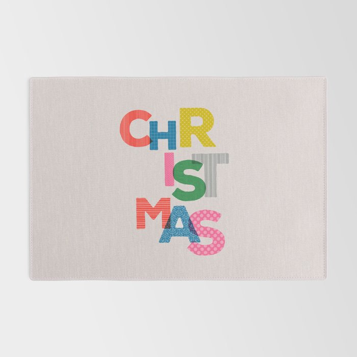 Christmas colorful typography Rug Gallery Image 2