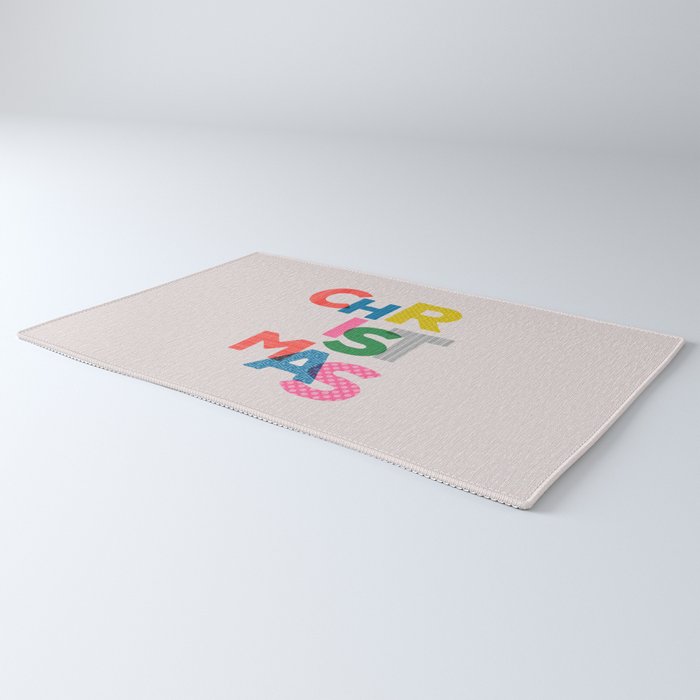 Christmas colorful typography Rug Gallery Image 3