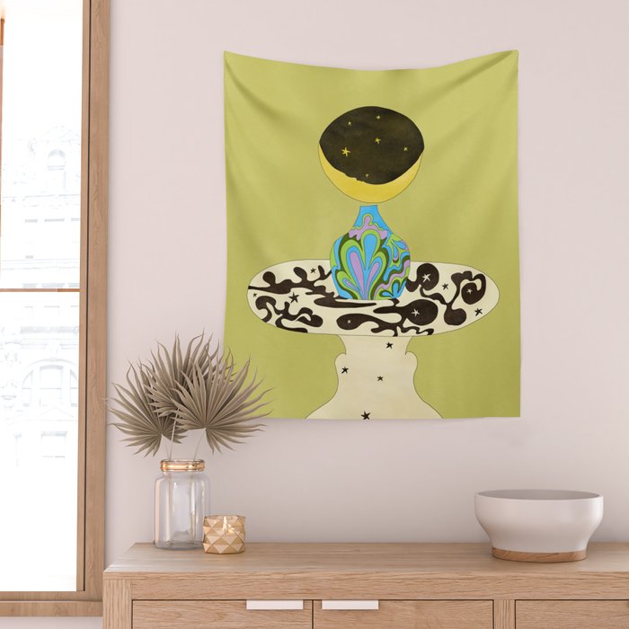 Moon Vase Wall Tapestry Gallery Image 2