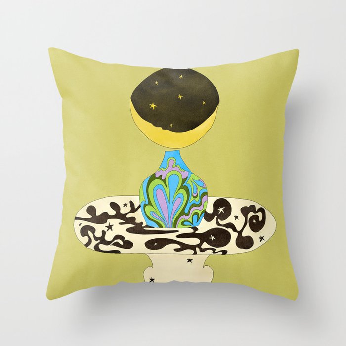 Moon Vase Throw Pillow Gallery Image 6