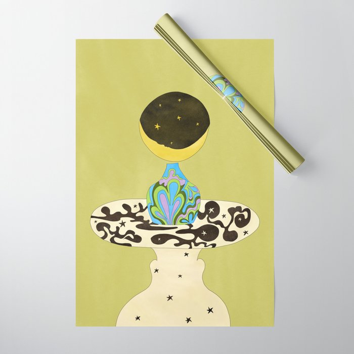 Moon Vase Wrapping Paper Gallery Image 1