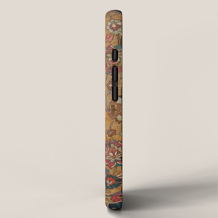 Persian Medallion Rug VI // 16th Century Distressed Red Green Blue Flowery Colorful Ornate Pattern iPhone Case Gallery Image 2