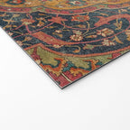 Persian Medallion Rug VI // 16th Century Distressed Red Green Blue Flowery Colorful Ornate Pattern Welcome Mat Gallery Image 2