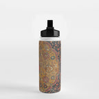 Persian Medallion Rug VI // 16th Century Distressed Red Green Blue Flowery Colorful Ornate Pattern Water Bottle Gallery Image 2