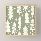 Boho Winter Trees . Lush Green Mini Art Print Gallery Image 1