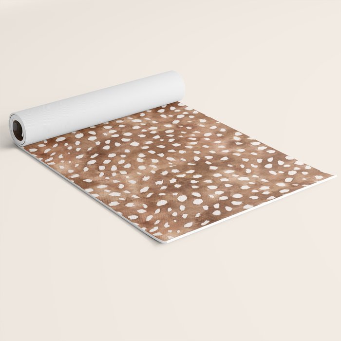 Watercolor Fawn Spots, Animal Print, Vintage Spring Yoga Mat Gallery Image 2