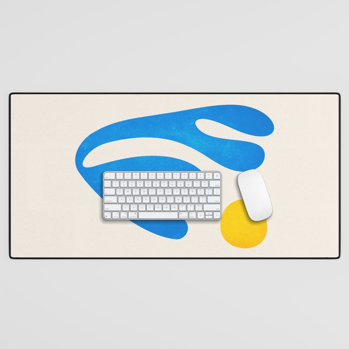 Blue Leaf & Sun: Matisse Paper Cutouts I Desk Mat Gallery Image 1