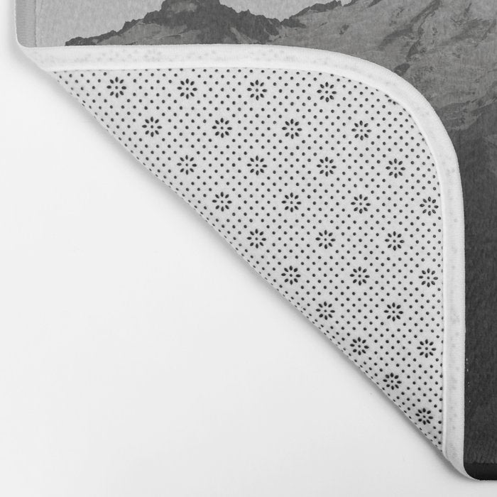 Mount Rainier Black and White Bath Mat Gallery Image 2