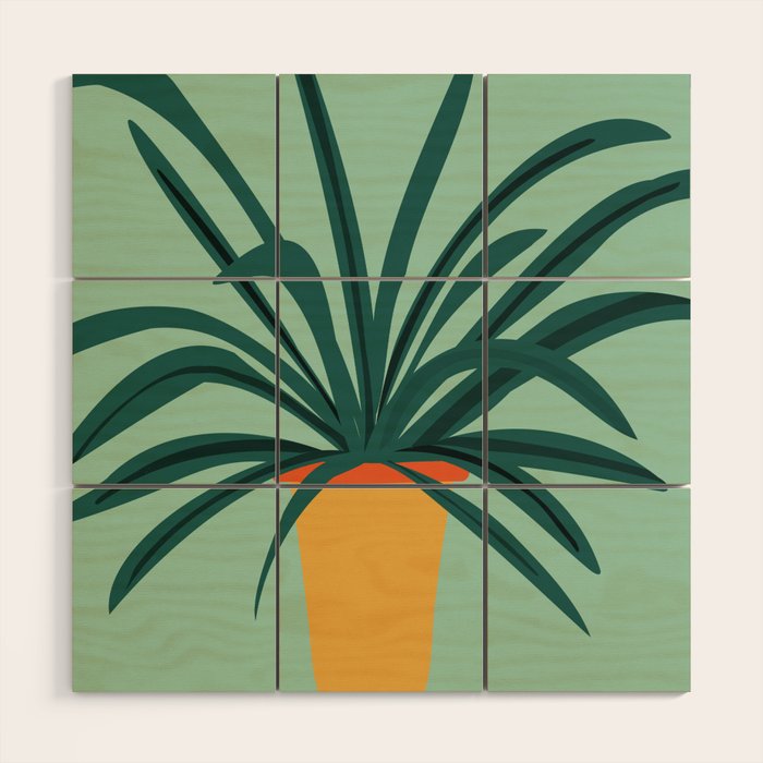 Aloe Love Houseplant Illustration  Wood Wall Art Gallery Image 1