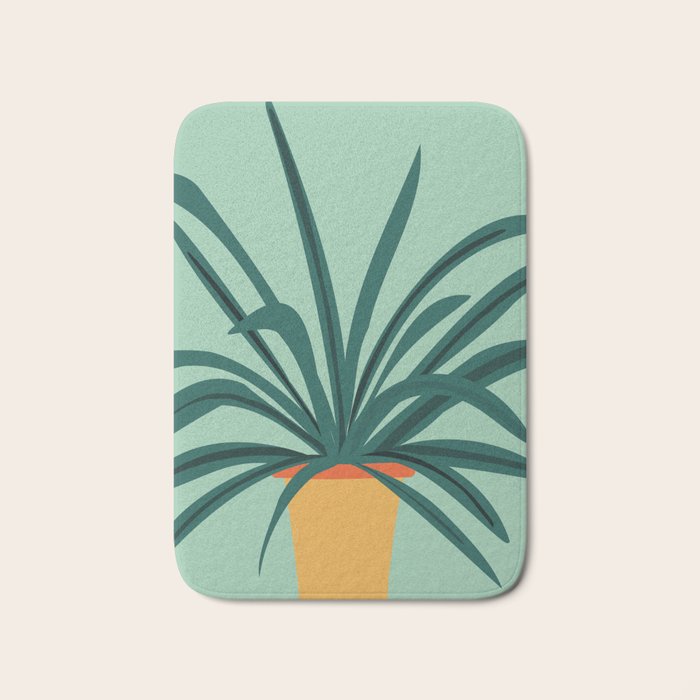 Aloe Love Houseplant Illustration  Bath Mat Gallery Image 1