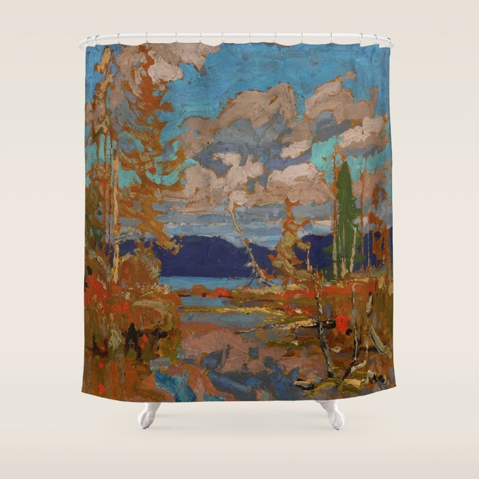 Tom Thomson The Lake, Bright Day 1916 Canadian Landscape Artist Shower Curtain Gallery Image 1