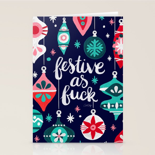 Festive As Fuck - Navy Palette Stationery Card Gallery Image 2