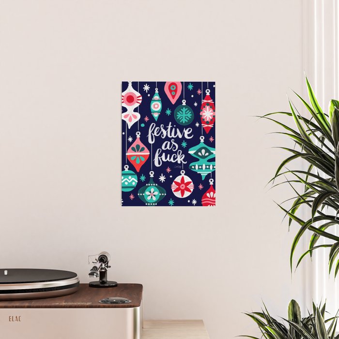 Festive As Fuck - Navy Palette Poster Gallery Image 2