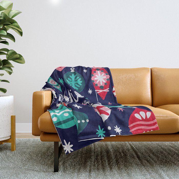 Festive As Fuck - Navy Palette Throw Blanket Gallery Image 1