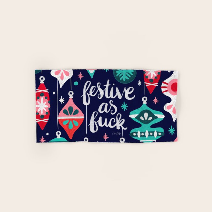Festive As Fuck - Navy Palette Towels Gallery Image 1