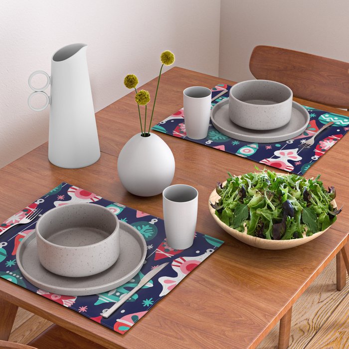 Festive As Fuck - Navy Palette Placemat Gallery Image 2