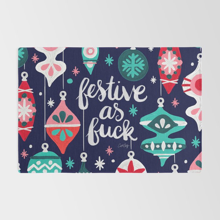 Festive As Fuck - Navy Palette Rug Gallery Image 2