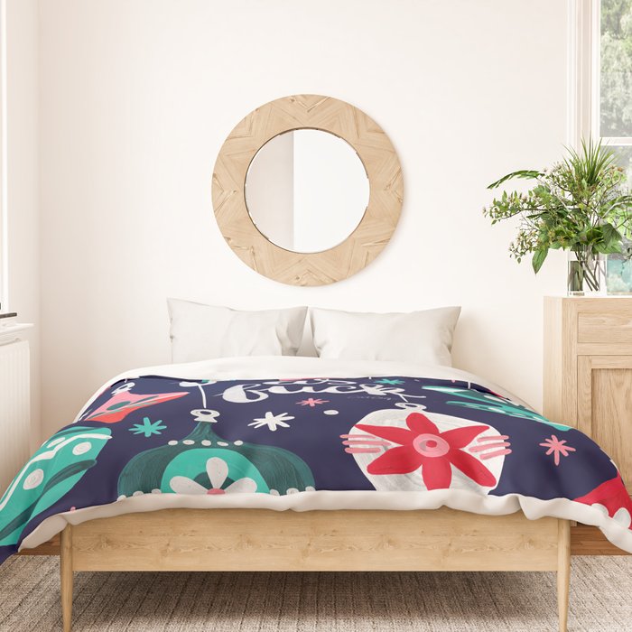 Festive As Fuck - Navy Palette Duvet Cover Gallery Image 3