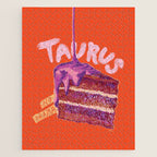 Taurus Birthday Cake in Burnt Orange Jigsaw Puzzle Gallery Image 1