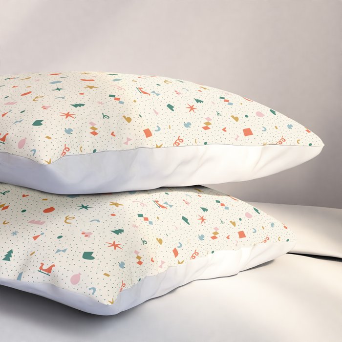 Retro abstract christmas decoration pattern Pillow Sham Gallery Image 3
