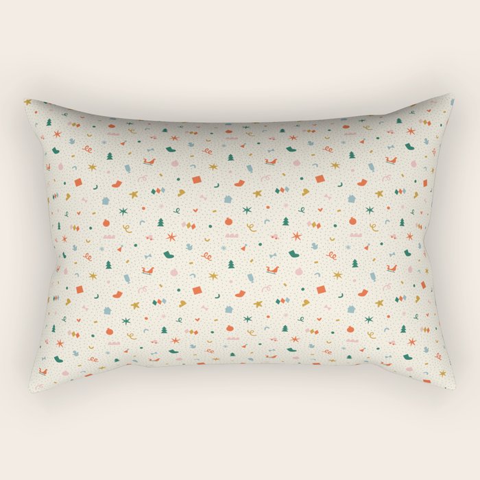 Retro abstract christmas decoration pattern Rectangular Pillow Gallery Image 2